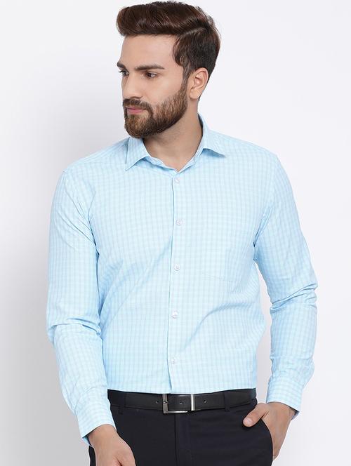 light blue cotton formal shirt - 15713450 - Very Small Image - 1