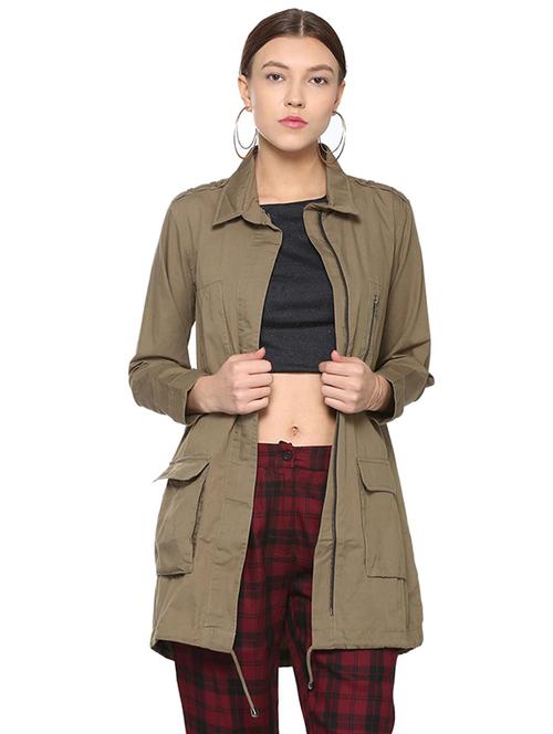 drawstring hem pocket patch overcoat - 15713845 - Very Small Image - 1