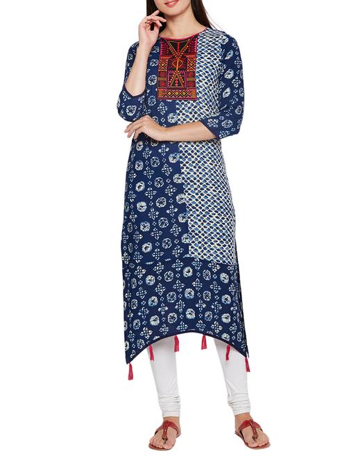embroidered a-line kurta - 15713867 - Very Small Image - 1