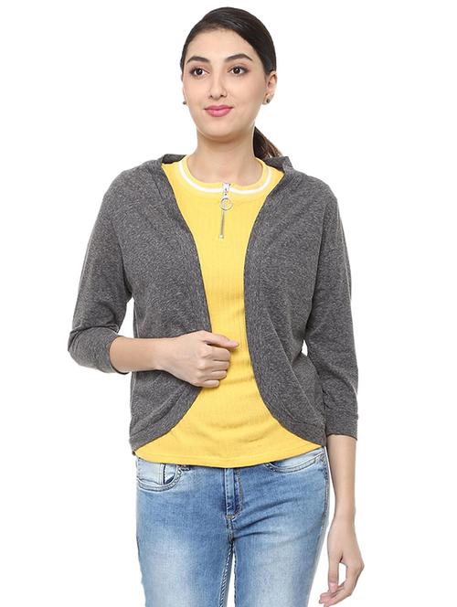 iron grey heather shrug - 15713888 - Very Small Image - 1