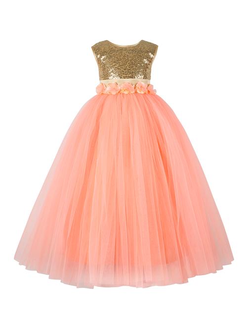 orange net gown - 15714020 - Very Small Image - 1
