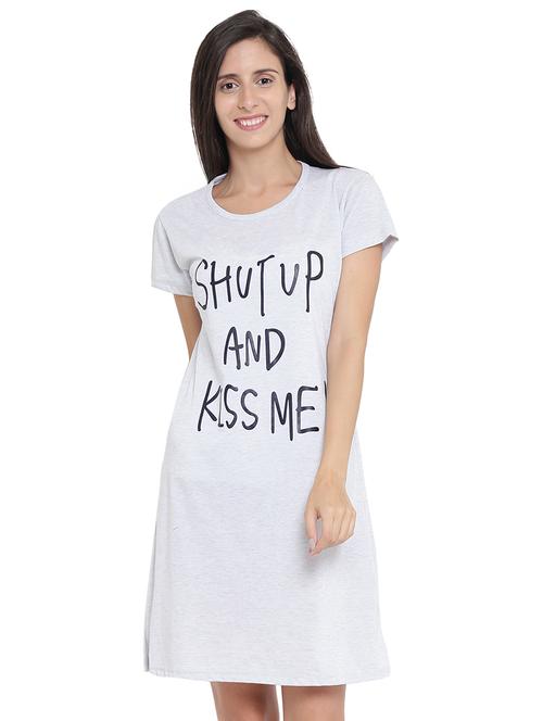 slogan print short sleeved sleepshirt - 15714379 - Very Small Image - 1