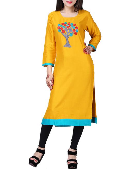 embroidered straight kurta - 15715787 - Very Small Image - 1