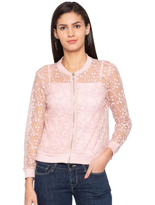 embroidered sheer varsity jacket - 15717114 - Very Small Image - 1