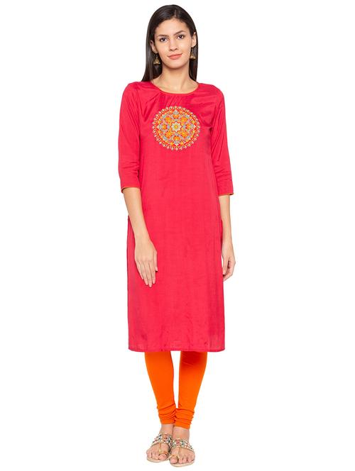 embroidered straight kurta - 15717134 - Very Small Image - 1