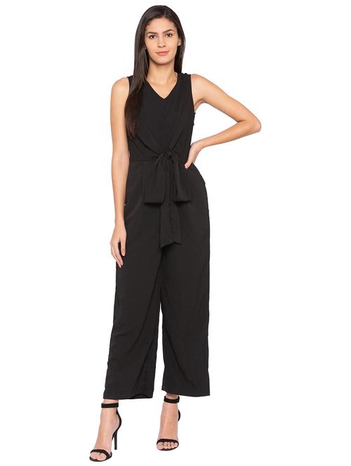 tie front full legged jumpsuit - 15717140 - Very Small Image - 1
