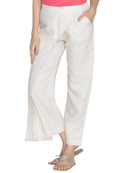 layered panel asymmetric hem palazzo - 15718288 - Very Small Image - 1