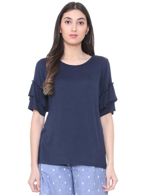 frill detail bell sleeved top - 15719568 - Very Small Image - 1