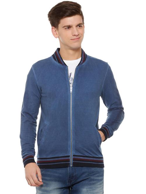 blue cotton casual jacket - 15719594 - Very Small Image - 1