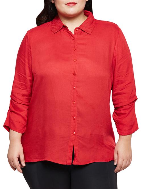 scarlet red plus shirt - 15720159 - Very Small Image - 1