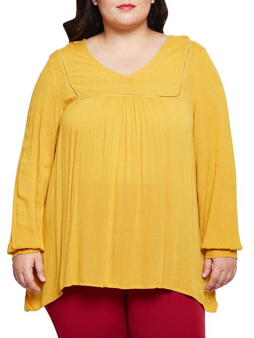 gathered detail lace insert plus top - 15720210 - Very Small Image - 1