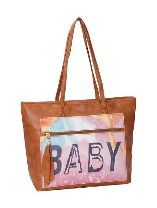 tan leatherette (pu) regular tote - 15720294 - Very Small Image - 1