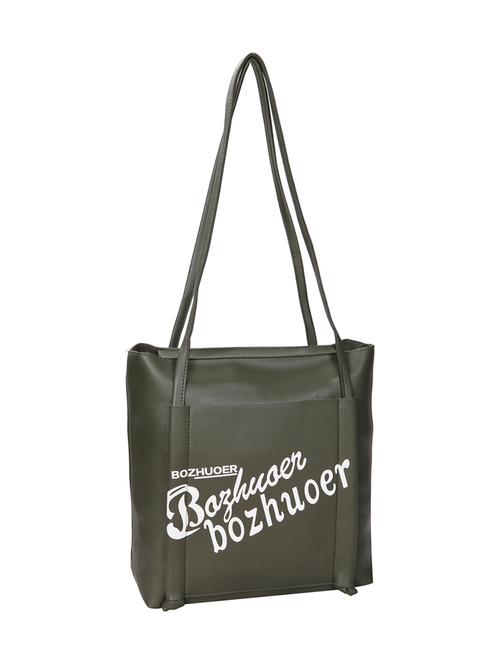 green leatherette (pu) regular tote - 15720311 - Very Small Image - 1