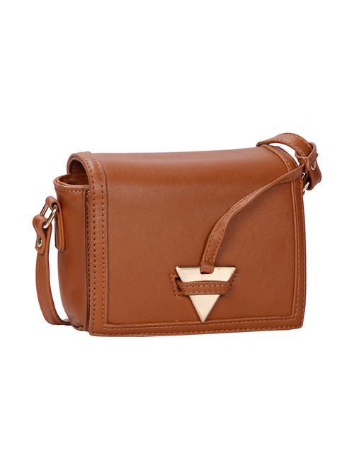 tan leatherette (pu) sling bag - 15720384 - Very Small Image - 1