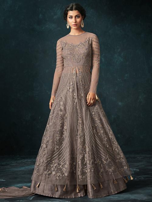 tonal embroidered kalidaar layered skirt suit - 15720479 - Very Small Image - 1