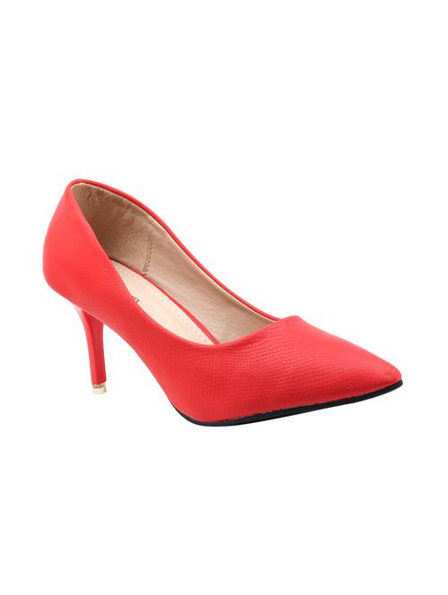 red faux leather slip on pumps - 15720775 - Very Small Image - 1