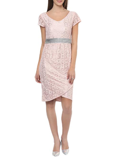 embellished waist lace dress - 15720836 - Very Small Image - 1