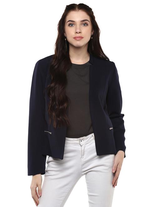 stand collar zip detail shrug - 15720898 - Very Small Image - 1