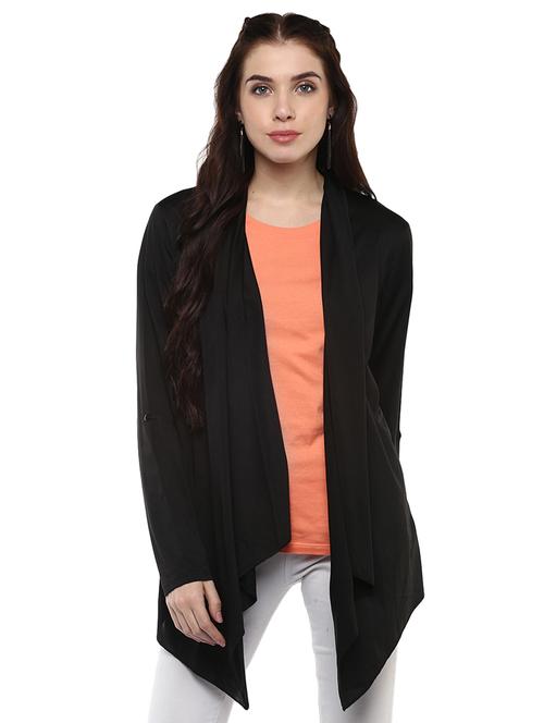 button detail asymmetric shrug - 15720910 - Very Small Image - 1