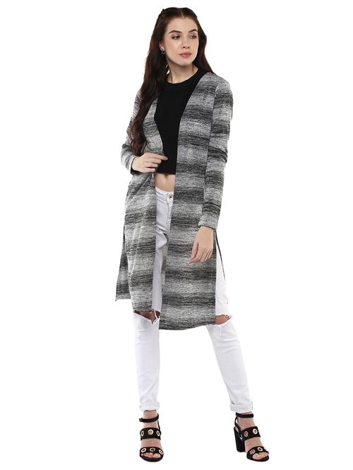 stone grey striped shrug - 15720918 - Very Small Image - 1