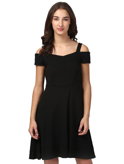 cold shoulder flared dress - 15720939 - Very Small Image - 1