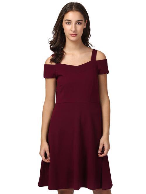 cold shoulder a-line dress - 15720940 - Very Small Image - 1