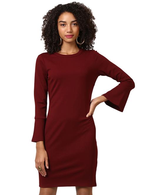 cut out back flute sleeved dress - 15720990 - Very Small Image - 1