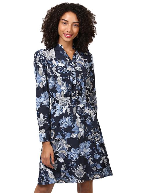 button detail floral a-line dress - 15721006 - Very Small Image - 1