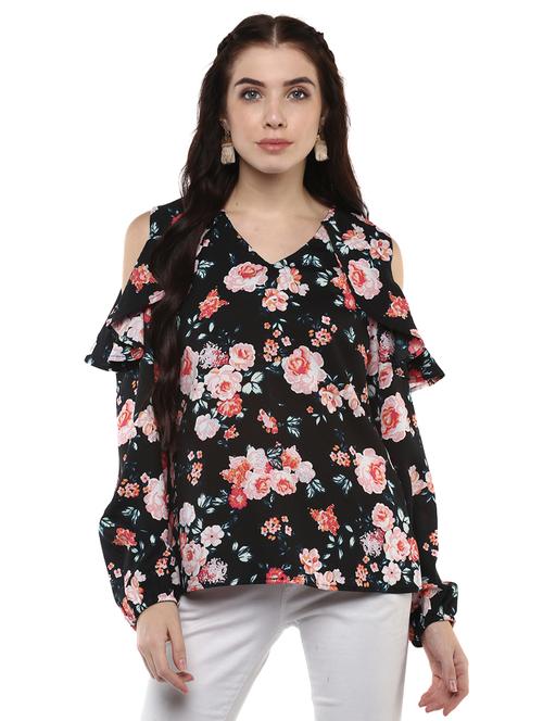 women's ruffle v neck top - 15721073 - Very Small Image - 1