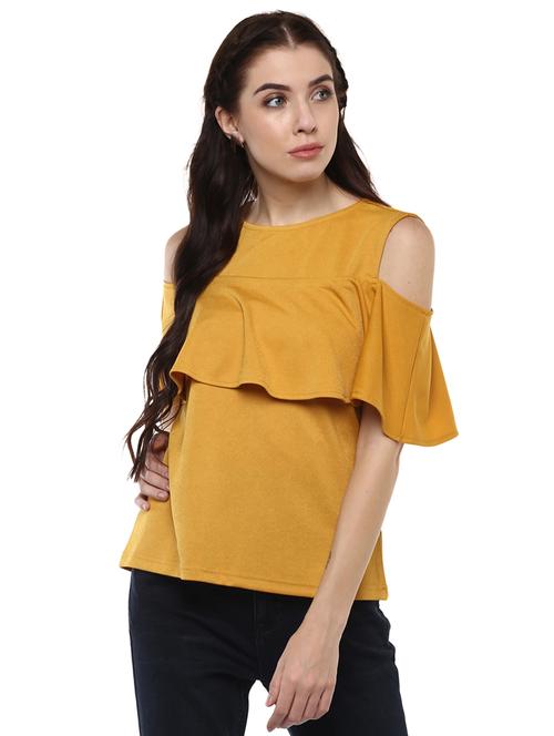 cold shoulder ruffle detail top - 15721086 - Very Small Image - 1