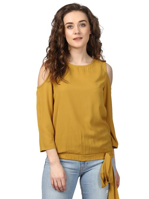 knotted hem cold shoulder top - 15721148 - Very Small Image - 1