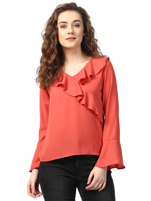 bell sleeved ruffled detail top - 15721192 - Very Small Image - 1