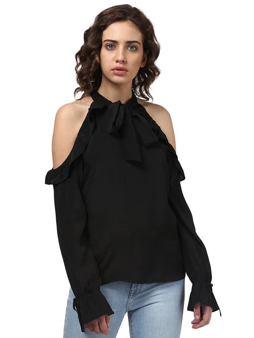women's ruffle tie-up neck top - 15721218 - Very Small Image - 1