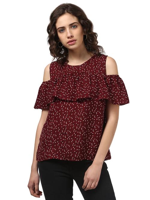confetti cold shoulder ruffle top - 15721222 - Very Small Image - 1