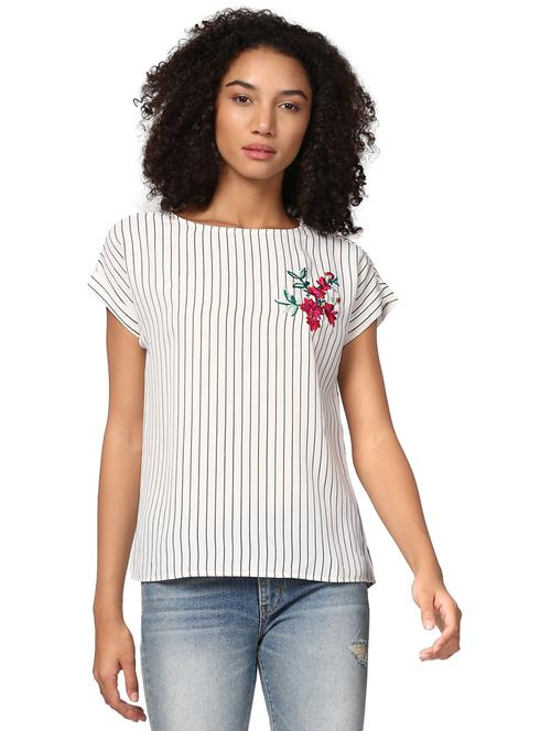 floral embroidered pin striped top - 15721284 - Very Small Image - 1