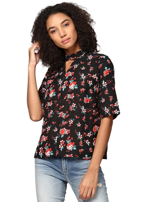 choker neck floral top - 15721285 - Very Small Image - 1