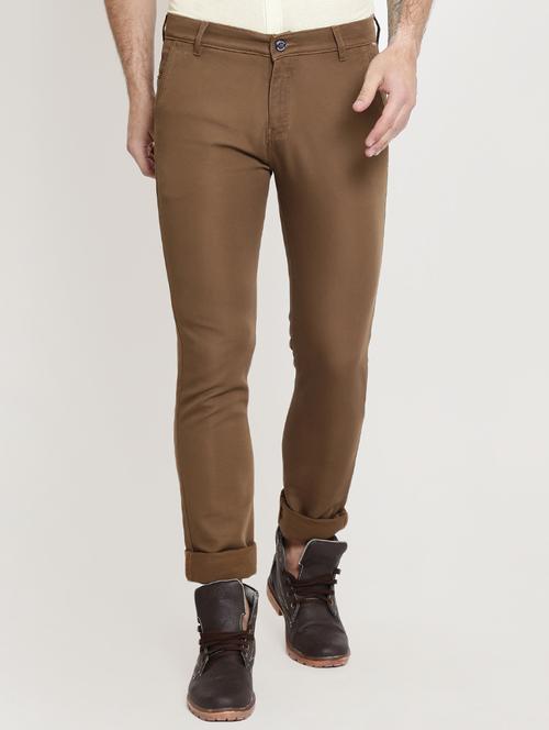 brown cotton chinos - 15721446 - Very Small Image - 1