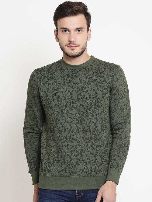 green cotton all over print sweatshirt - 15721479 - Very Small Image - 1