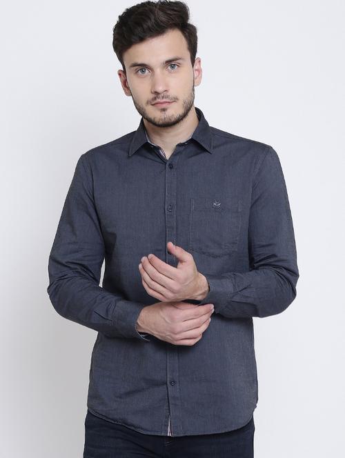 grey solid casual shirt - 15721484 - Very Small Image - 1