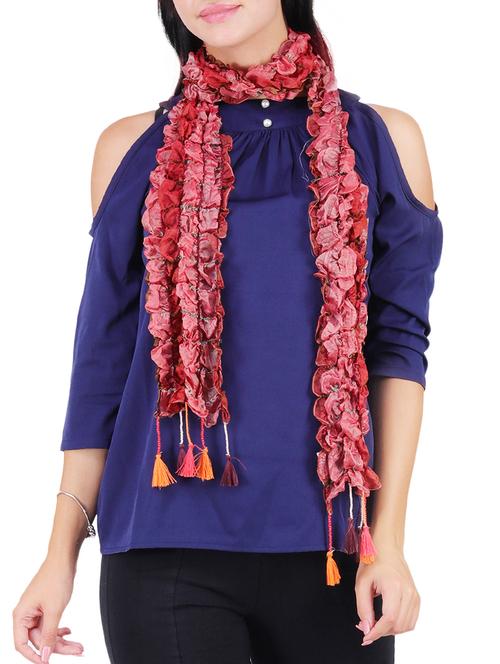 red pure silk scarf - 15721644 - Very Small Image - 1