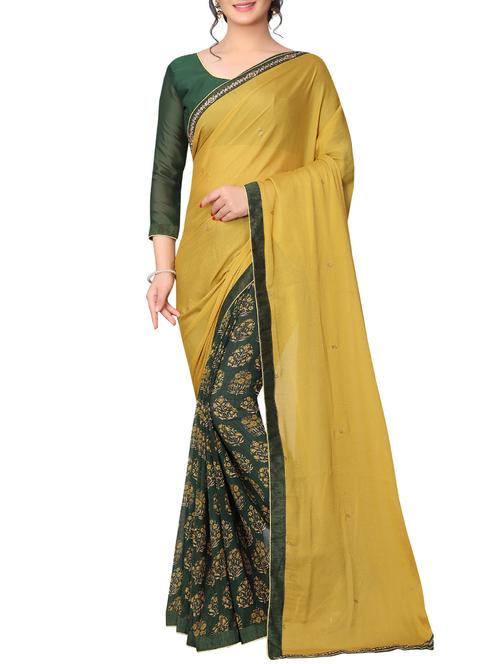 floral embellished half & half saree - 15721719 - Very Small Image - 1