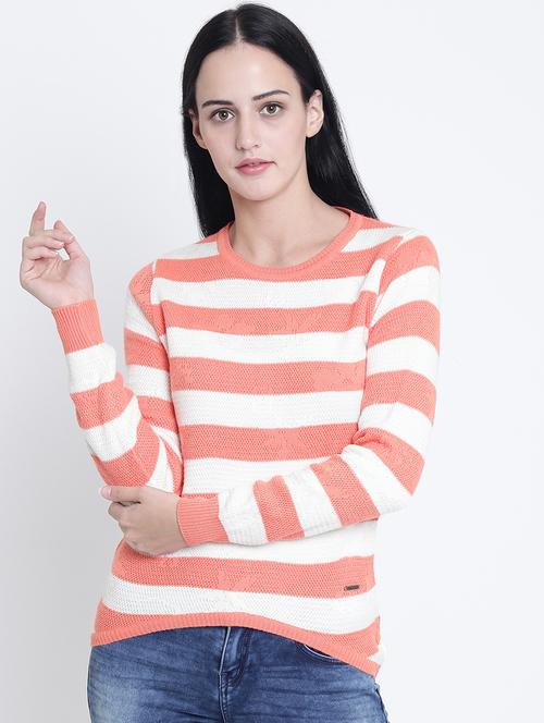 asymmetric hem striped pullover - 15721731 - Very Small Image - 1