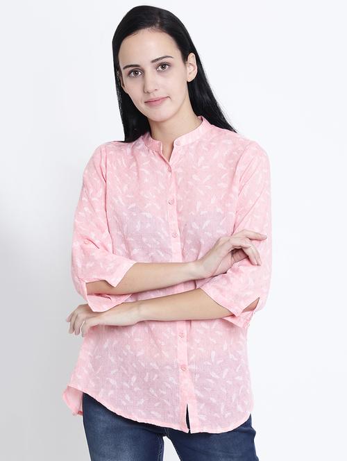 mandarin neck roll up sleeved shirt - 15721824 - Very Small Image - 1