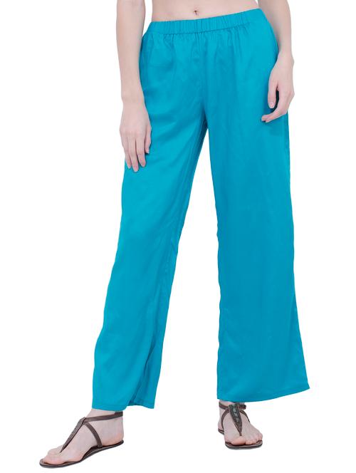turquoise elasticated waist palazzo - 15724450 - Very Small Image - 1