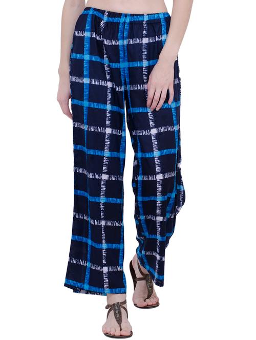 checkered elasticated waist palazzo - 15724455 - Very Small Image - 1
