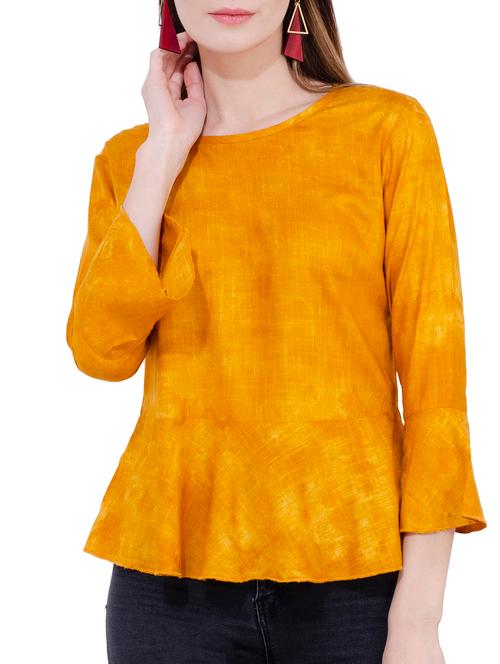 flute sleeved round neck top - 15724465 - Very Small Image - 1