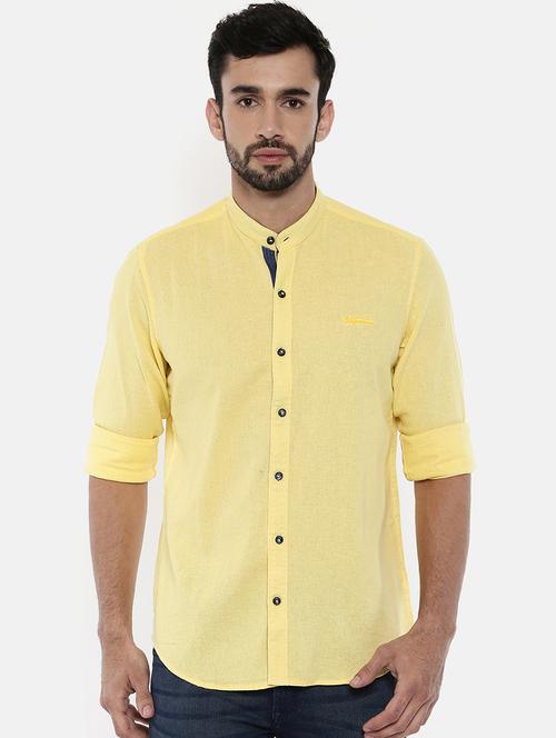 yellow linen casual shirt - 15724555 - Very Small Image - 1