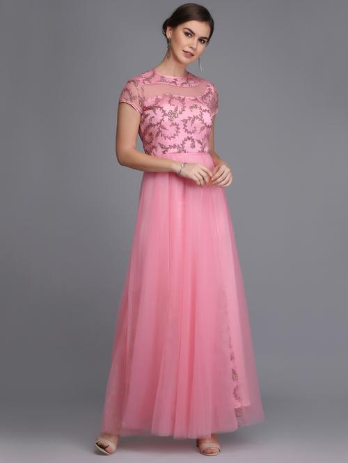 embroidered flared gown - 15725237 - Very Small Image - 1
