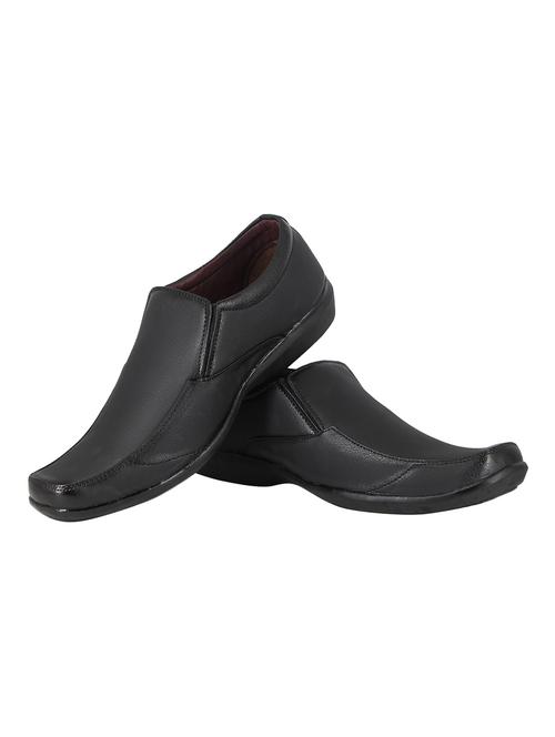 black leatherette formal slip ons - 15725396 - Very Small Image - 1