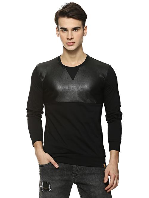 black cotton cut & sew t-shirt - 15725928 - Very Small Image - 1
